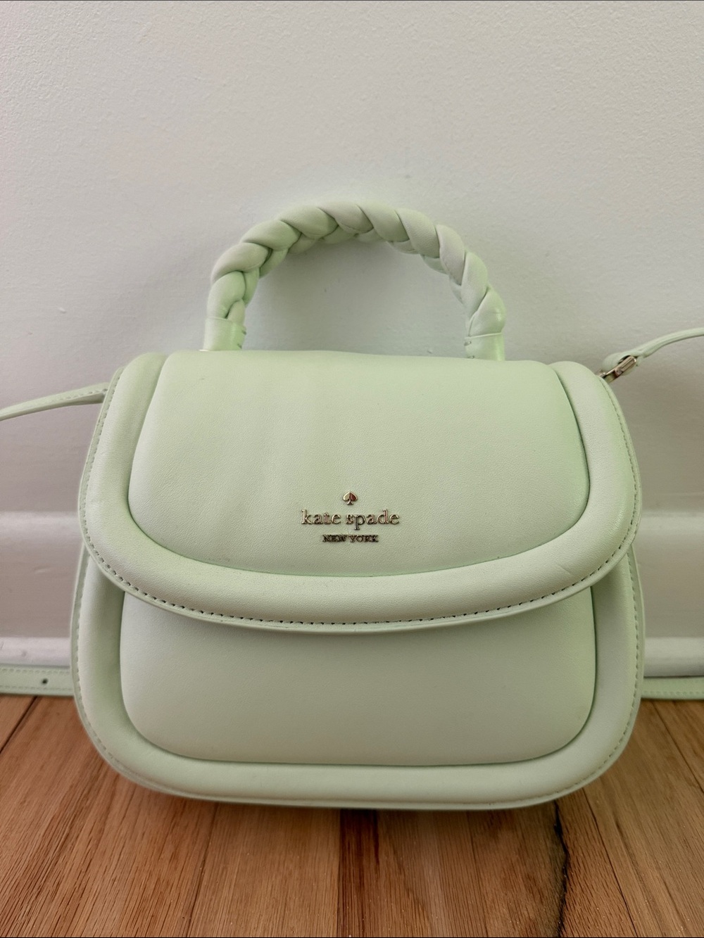 Kate Spade Puffy Mint Braided-Handle Satchel